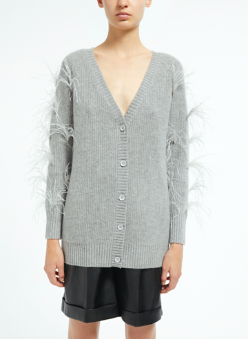 ESTELLE CARDIGAN GREY CASHMERE