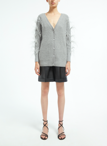 ESTELLE CARDIGAN GREY CASHMERE